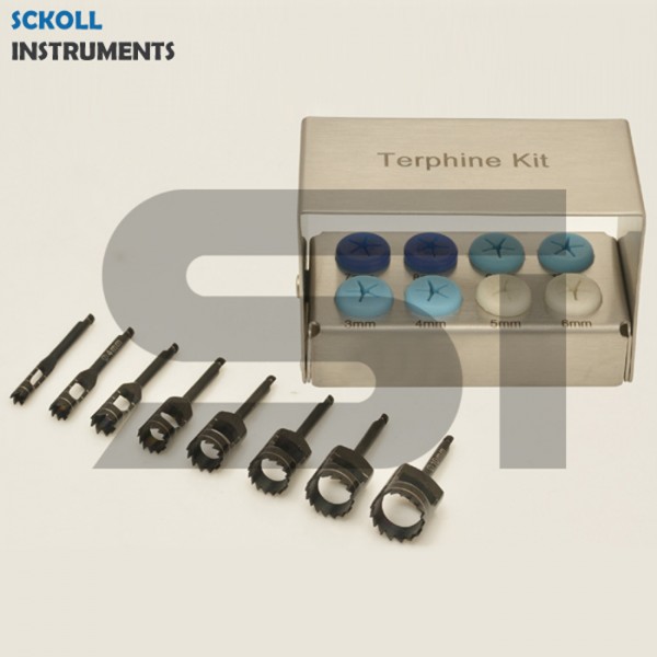 Dental Trephine Drills Kit 8 Pcs (Black Coated)