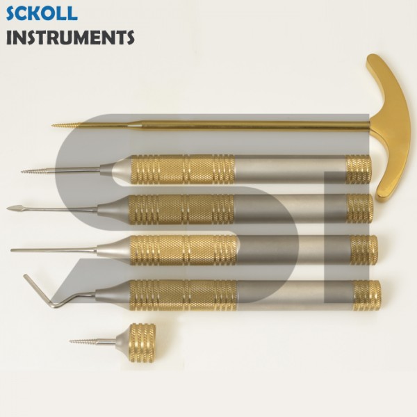 Flexible Periotome Luxating Elevator set with Titanium tip and 3 Dental Extraction Screws