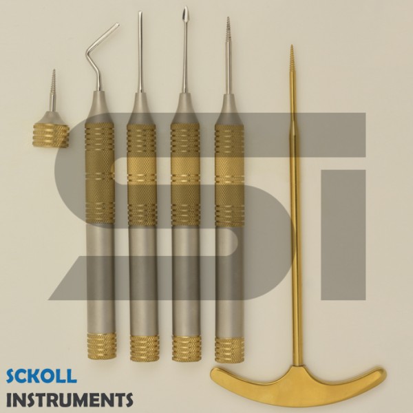 Flexible Periotome Luxating Elevator set with Titanium tip and 3 Dental Extraction Screws