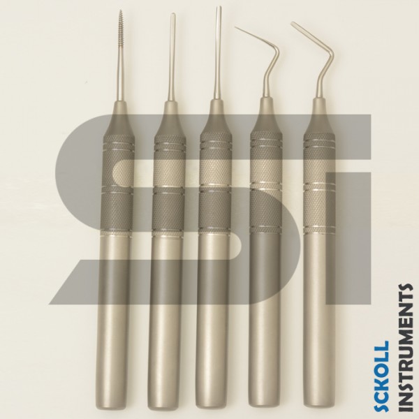 Dental Flexible Periotome Titanium Point Straight and Curved For Tooth Extraction Kit Set Of 5 Pcs