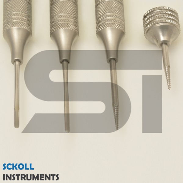 Flexible Periotome Titanium Point  For Dental Implant Straight And Cirved Tooth Extraction Set Of 4 Pcs