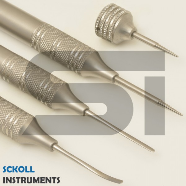 Flexible Periotome Titanium Point  For Dental Implant Straight And Cirved Tooth Extraction Set Of 4 Pcs