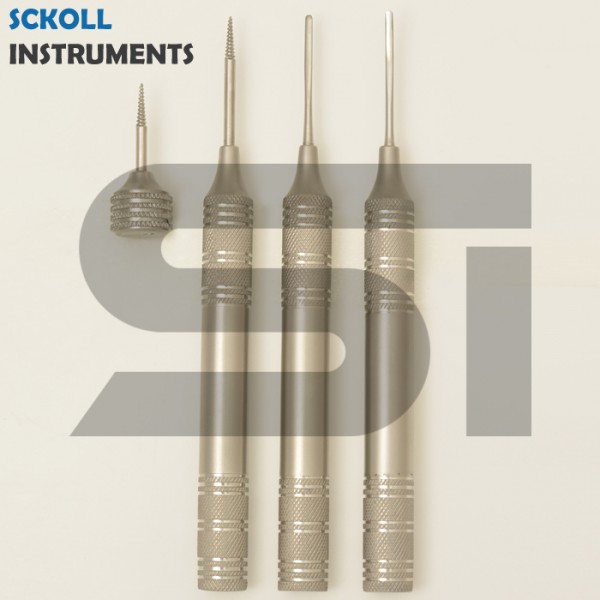 Flexible Periotome Titanium Point  For Dental Implant Straight And Cirved Tooth Extraction Set Of 4 Pcs