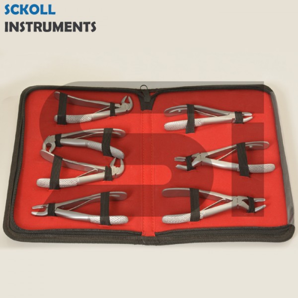 Pedo Extraction Forceps Set Of 7 Pcs Kit