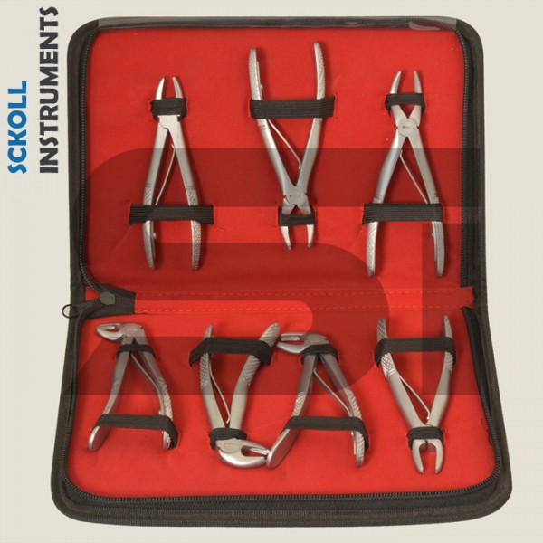 Pedo Extraction Forceps Set Of 7 Pcs Kit