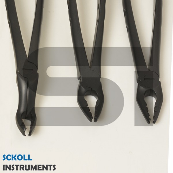 Roba Extraction Forceps Set Of 6 Pcs (Black Coated)