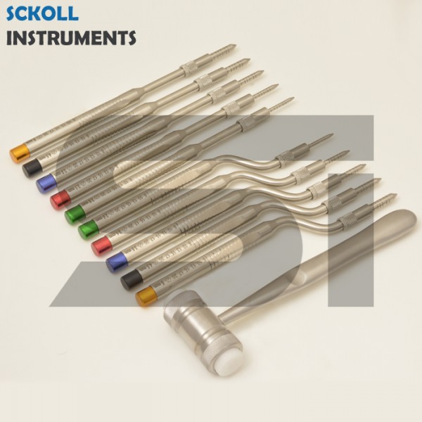 Osteotome Sinus Instruments Set Of 11 Pcs with Cassette.