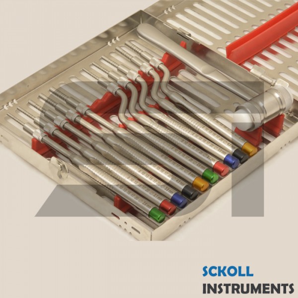 Osteotome Concave Set Of 11 Pcs With Cassette.