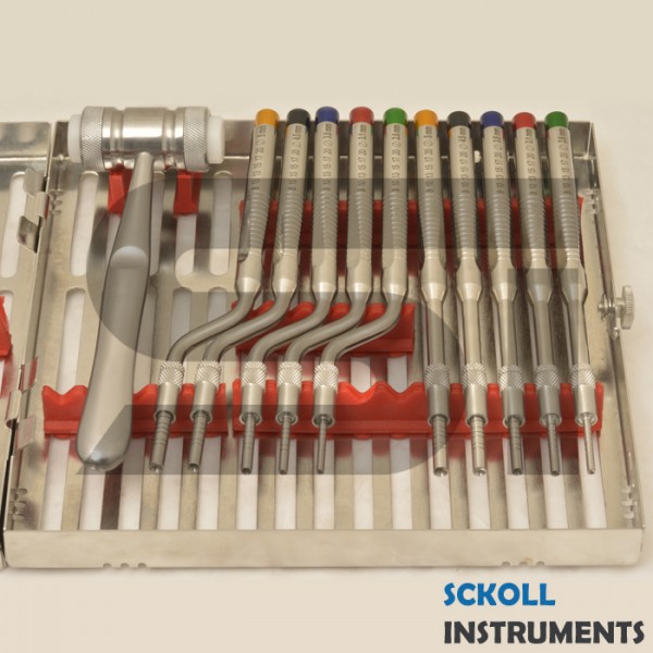 Osteotome Concave Set Of 11 Pcs With Cassette.