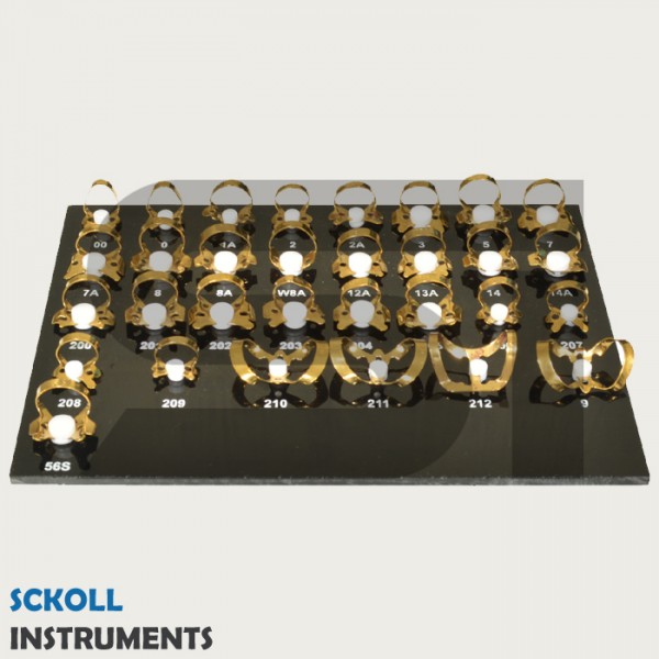 Rubber Dam Clamps 31 Pcs Golden Clumps With Black Tray