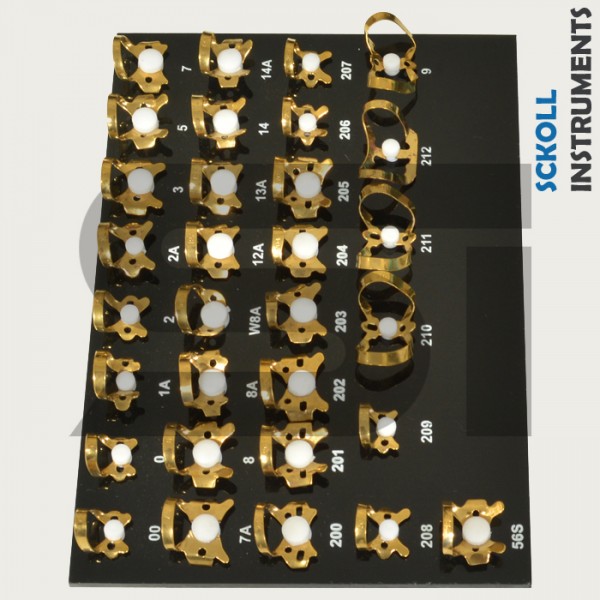 Rubber Dam Clamps 31 Pcs Golden Clumps With Black Tray