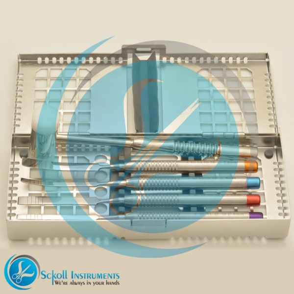 Dental Ochsenbein Chisel Tooth 4 PCS With Hammer & Cassette