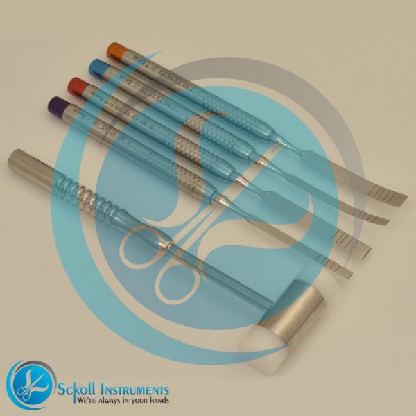 Dental Ochsenbein Chisel Tooth 4 PCS With Hammer & Cassette